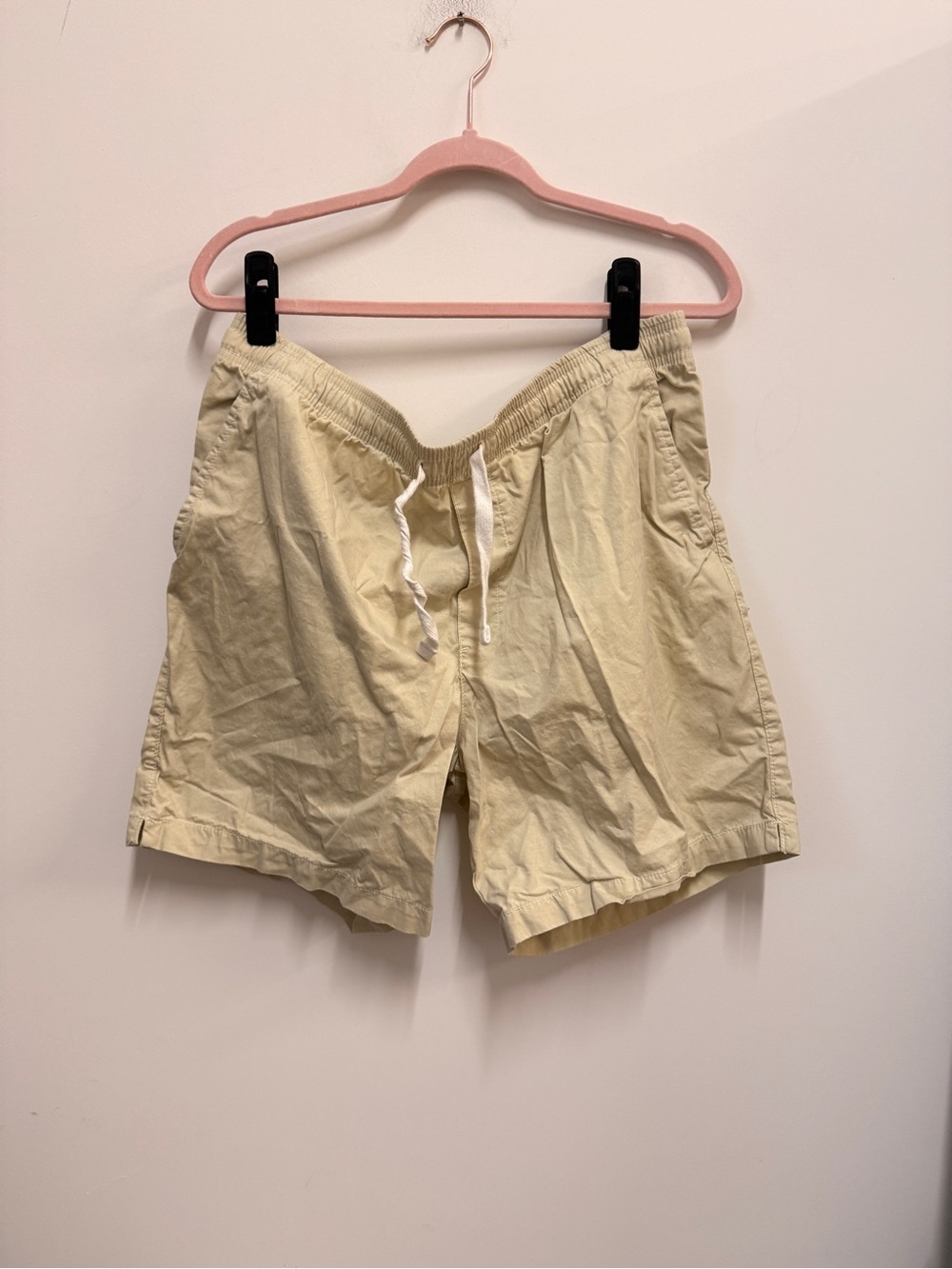 Goodfellow & Co Light Yellow Drawstring Cotton Athletic Shorts